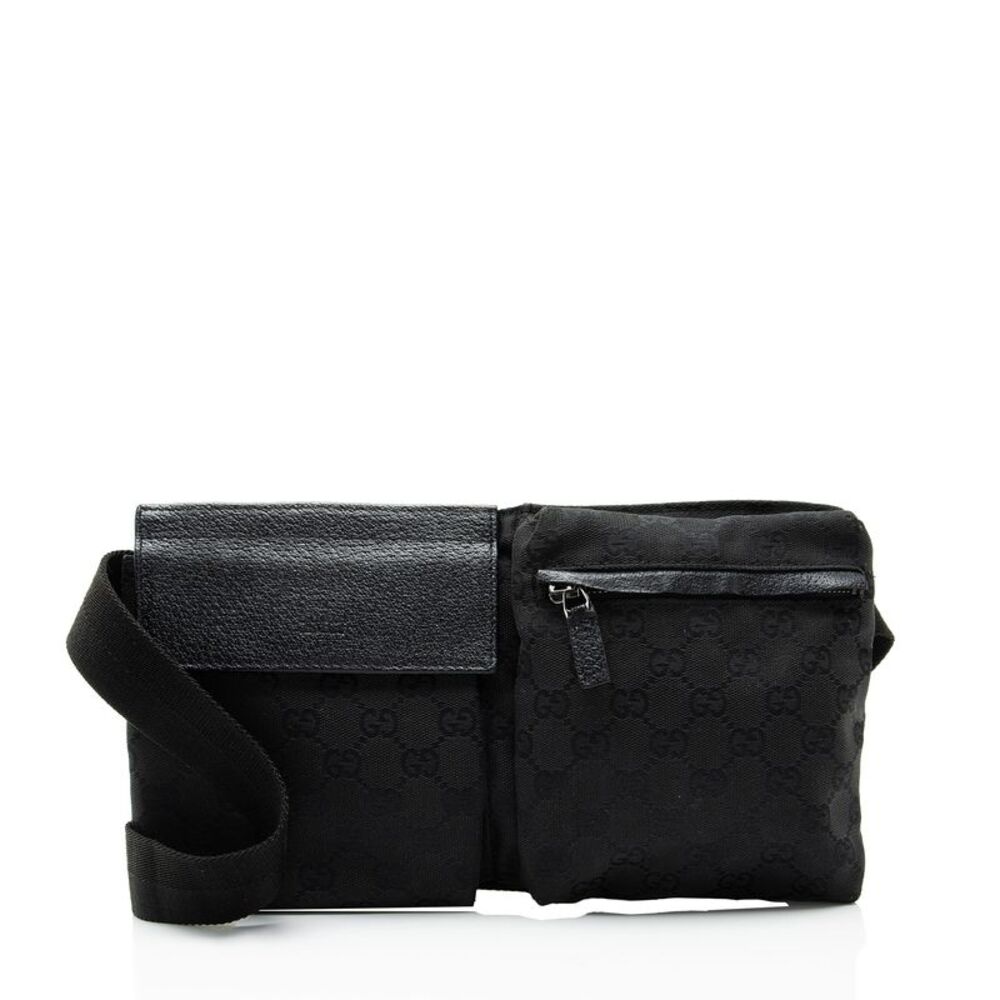 Gucci GG Canvas Double Pocket Belt Bag